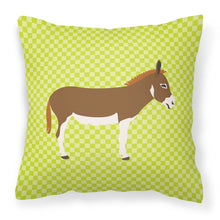Load image into Gallery viewer, Miniature Mediterranian Donkey Green Fabric Decorative Pillow BB7673PW1818
