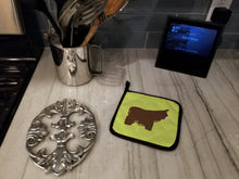 Load image into Gallery viewer, Poitou Poiteuin Donkey Green Pot Holders - Set of 2 - Heat-Resistant Kitchen Essentials BB7678PTHD