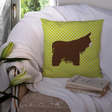 Load image into Gallery viewer, Poitou Poiteuin Donkey Green Throw Pillow - 14x14 Decorative Pillow – Art for Your Home &amp; Patio BB7678PW1414
