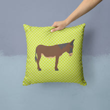 Load image into Gallery viewer, Zamorano-Leones Donkey Green Throw Pillow - 14x14 Decorative Pillow – Art for Your Home &amp; Patio BB7679PW1414