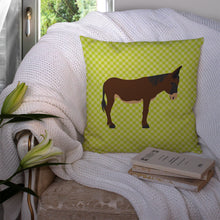 Load image into Gallery viewer, Zamorano-Leones Donkey Green Throw Pillow - 14x14 Decorative Pillow – Art for Your Home &amp; Patio BB7679PW1414