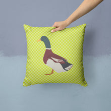 Load image into Gallery viewer, Rouen Duck Green Throw Pillow - 14x14 Decorative Pillow – Art for Your Home &amp; Patio BB7682PW1414