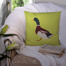 Load image into Gallery viewer, Rouen Duck Green Throw Pillow - 14x14 Decorative Pillow – Art for Your Home &amp; Patio BB7682PW1414