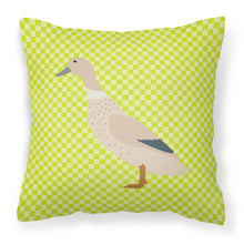 Load image into Gallery viewer, West Harlequin Duck Green Fabric Decorative Pillow BB7684PW1818