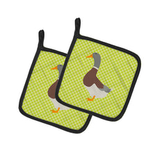 Load image into Gallery viewer, Saxony Sachsenente Duck Green Pot Holders - Set of 2 - Heat-Resistant Kitchen Essentials BB7689PTHD