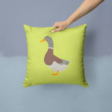 Load image into Gallery viewer, Saxony Sachsenente Duck Green Throw Pillow - 14x14 Decorative Pillow – Art for Your Home &amp; Patio BB7689PW1414