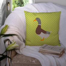 Load image into Gallery viewer, Saxony Sachsenente Duck Green Throw Pillow - 14x14 Decorative Pillow – Art for Your Home &amp; Patio BB7689PW1414