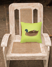 Load image into Gallery viewer, Khaki Campbell Duck Green Fabric Decorative Pillow BB7692PW1818