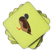 Load image into Gallery viewer, Silver Bantam Duck Green Foam Coaster  BB7693FC
