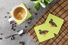 Load image into Gallery viewer, Silver Bantam Duck Green Foam Coaster  BB7693FC