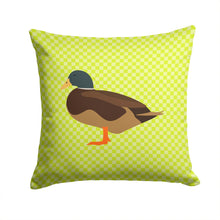 Load image into Gallery viewer, Silver Bantam Duck Green Throw Pillow - 14x14 Decorative Pillow – Art for Your Home &amp; Patio BB7693PW1414