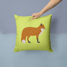 Load image into Gallery viewer, Red Fox Green Throw Pillow - 14x14 Decorative Pillow – Art for Your Home &amp; Patio BB7702PW1414