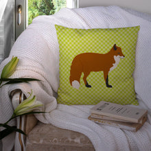 Load image into Gallery viewer, Red Fox Green Throw Pillow - 14x14 Decorative Pillow – Art for Your Home &amp; Patio BB7702PW1414