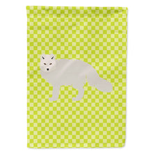 Load image into Gallery viewer, White Arctic Fox Green Flag Canvas House Size BB7703CHF