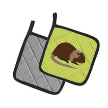 Load image into Gallery viewer, Coypu Nutria River Rat Green Pot Holders - Set of 2 - Heat-Resistant Kitchen Essentials BB7705PTHD