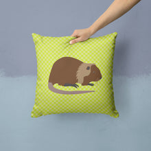 Load image into Gallery viewer, Coypu Nutria River Rat Green Throw Pillow - 14x14 Decorative Pillow – Art for Your Home &amp; Patio BB7705PW1414