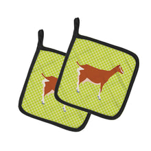 Load image into Gallery viewer, Toggenburger Goat Green Pot Holders - Set of 2 - Heat-Resistant Kitchen Essentials BB7707PTHD