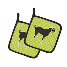 Load image into Gallery viewer, Black Bengal Goat Green Pot Holders - Set of 2 - Heat-Resistant Kitchen Essentials BB7710PTHD