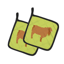 Load image into Gallery viewer, American Lamancha Goat Green Pot Holders - Set of 2 - Heat-Resistant Kitchen Essentials BB7711PTHD