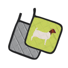 Load image into Gallery viewer, Boer Goat Green Pot Holders - Set of 2 - Heat-Resistant Kitchen Essentials BB7712PTHD