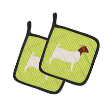 Load image into Gallery viewer, Boer Goat Green Pot Holders - Set of 2 - Heat-Resistant Kitchen Essentials BB7712PTHD