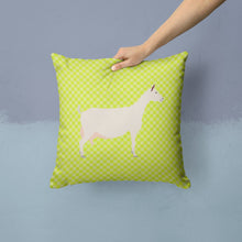 Load image into Gallery viewer, Saanen Goat Green Throw Pillow - 14x14 Decorative Pillow – Art for Your Home &amp; Patio BB7715PW1414