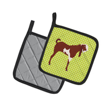 Load image into Gallery viewer, Jamnapari Goat Green Pot Holders - Set of 2 - Heat-Resistant Kitchen Essentials BB7716PTHD