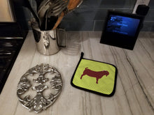 Load image into Gallery viewer, Kalahari Red Goat Green Pot Holders - Set of 2 - Heat-Resistant Kitchen Essentials BB7717PTHD