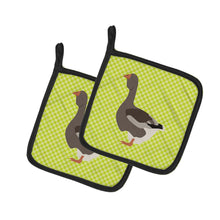Load image into Gallery viewer, Toulouse Goose Green Pot Holders - Set of 2 - Heat-Resistant Kitchen Essentials BB7723PTHD