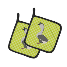 Load image into Gallery viewer, African Goose Green Pot Holders - Set of 2 - Heat-Resistant Kitchen Essentials BB7725PTHD