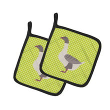 Load image into Gallery viewer, Buff Grey Back Goose Green Pot Holders - Set of 2 - Heat-Resistant Kitchen Essentials BB7727PTHD