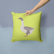 Load image into Gallery viewer, Buff Grey Back Goose Green Throw Pillow - 14x14 Decorative Pillow – Art for Your Home &amp; Patio BB7727PW1414