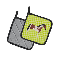 Load image into Gallery viewer, Pinto Horse Green Pot Holders - Set of 2 - Heat-Resistant Kitchen Essentials BB7733PTHD