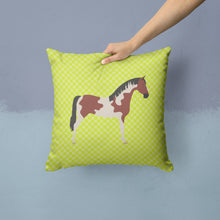 Load image into Gallery viewer, Pinto Horse Green Throw Pillow - 14x14 Decorative Pillow – Art for Your Home &amp; Patio BB7733PW1414
