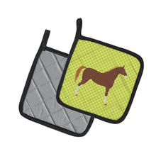 Load image into Gallery viewer, Hanoverian Horse Green Pot Holders - Set of 2 - Heat-Resistant Kitchen Essentials BB7735PTHD