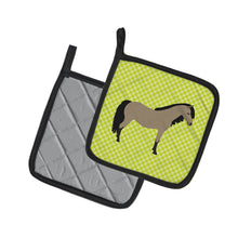 Load image into Gallery viewer, Welsh Pony Horse Green Pot Holders - Set of 2 - Heat-Resistant Kitchen Essentials BB7736PTHD