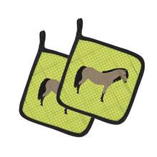 Load image into Gallery viewer, Welsh Pony Horse Green Pot Holders - Set of 2 - Heat-Resistant Kitchen Essentials BB7736PTHD