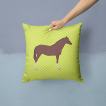 Load image into Gallery viewer, English Thoroughbred Horse Green Throw Pillow - 14x14 Decorative Pillow – Art for Your Home &amp; Patio BB7739PW1414