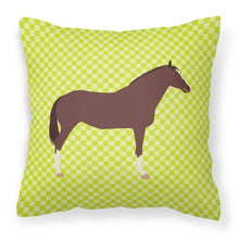 Load image into Gallery viewer, English Thoroughbred Horse Green Fabric Decorative Pillow BB7739PW1818
