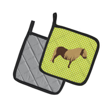 Load image into Gallery viewer, Shetland Pony Horse Green Pot Holders - Set of 2 - Heat-Resistant Kitchen Essentials BB7740PTHD
