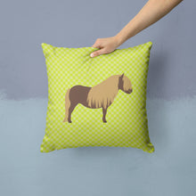 Load image into Gallery viewer, Shetland Pony Horse Green Throw Pillow - 14x14 Decorative Pillow – Art for Your Home &amp; Patio BB7740PW1414