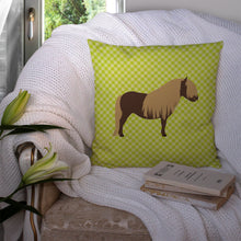 Load image into Gallery viewer, Shetland Pony Horse Green Throw Pillow - 14x14 Decorative Pillow – Art for Your Home &amp; Patio BB7740PW1414
