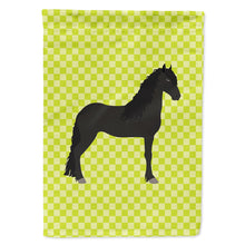 Load image into Gallery viewer, Friesian Horse Green Flag Canvas House Size BB7741CHF