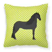 Load image into Gallery viewer, Friesian Horse Green Fabric Decorative Pillow BB7741PW1818