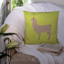Load image into Gallery viewer, Llama Green Throw Pillow - 14x14 Decorative Pillow – Art for Your Home &amp; Patio BB7742PW1414