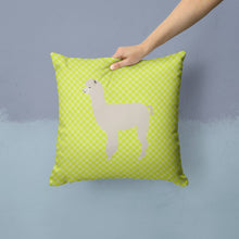 Load image into Gallery viewer, Alpaca Green Throw Pillow - 14x14 Decorative Pillow – Art for Your Home &amp; Patio BB7745PW1414
