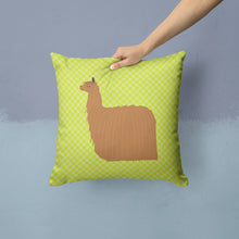 Load image into Gallery viewer, Alpaca Suri Green Throw Pillow - 14x14 Decorative Pillow – Art for Your Home &amp; Patio BB7746PW1414