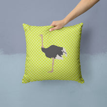 Load image into Gallery viewer, Common Ostrich Green Throw Pillow - 14x14 Decorative Pillow – Art for Your Home &amp; Patio BB7750PW1414