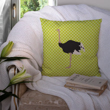 Load image into Gallery viewer, Common Ostrich Green Throw Pillow - 14x14 Decorative Pillow – Art for Your Home &amp; Patio BB7750PW1414