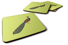 Load image into Gallery viewer, Indian Peacock Peafowl Green Foam Coaster  BB7751FC